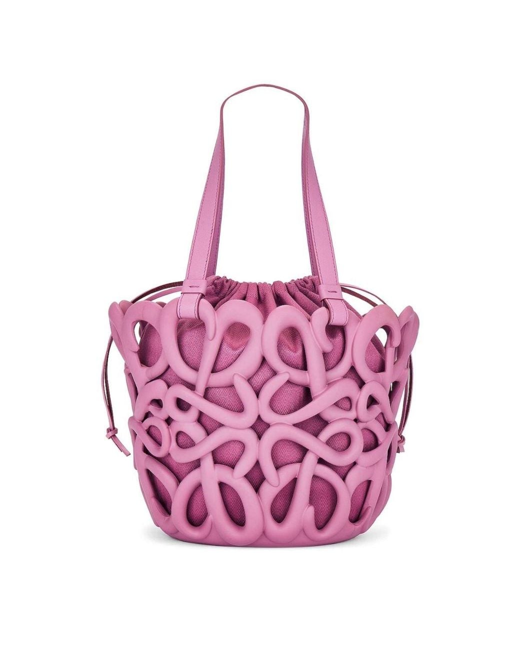 Loewe Pink Anagram Inflated Basket Bag In Purple