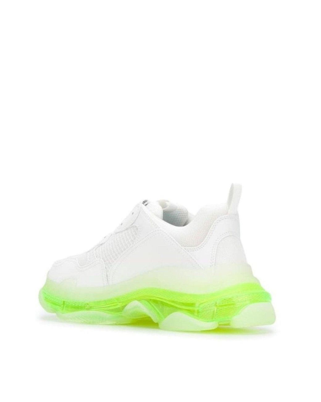 Balenciaga Green White Triple S Leather And Mesh Sneakers