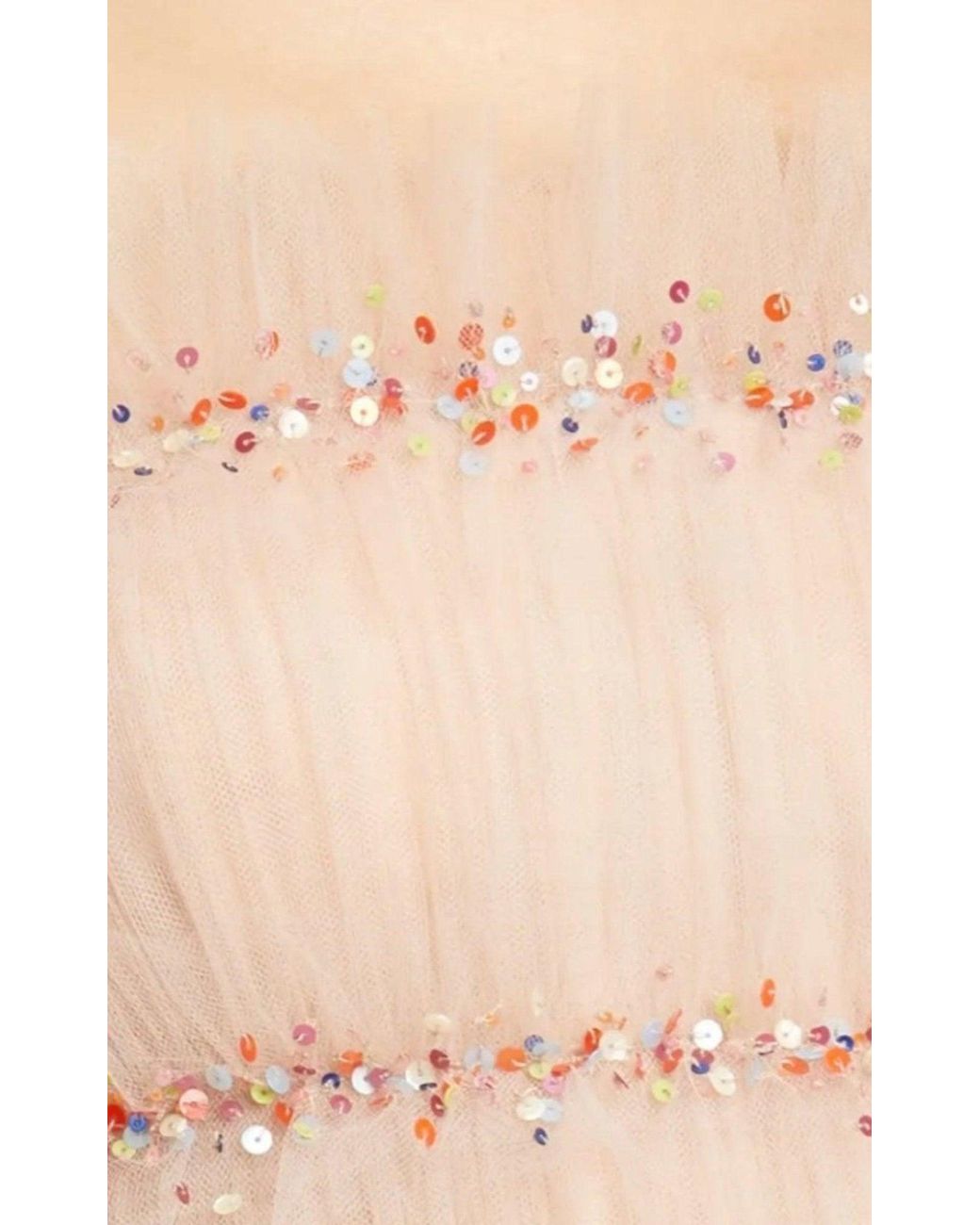 Jason Wu Natural Strapless Ruched Tulle Midi Cocktail Dress