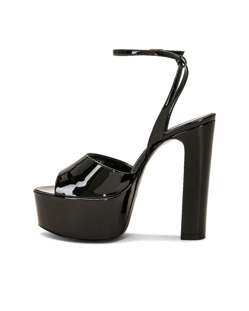 Saint Laurent Black Sexy 95 Patent Platform Sandal