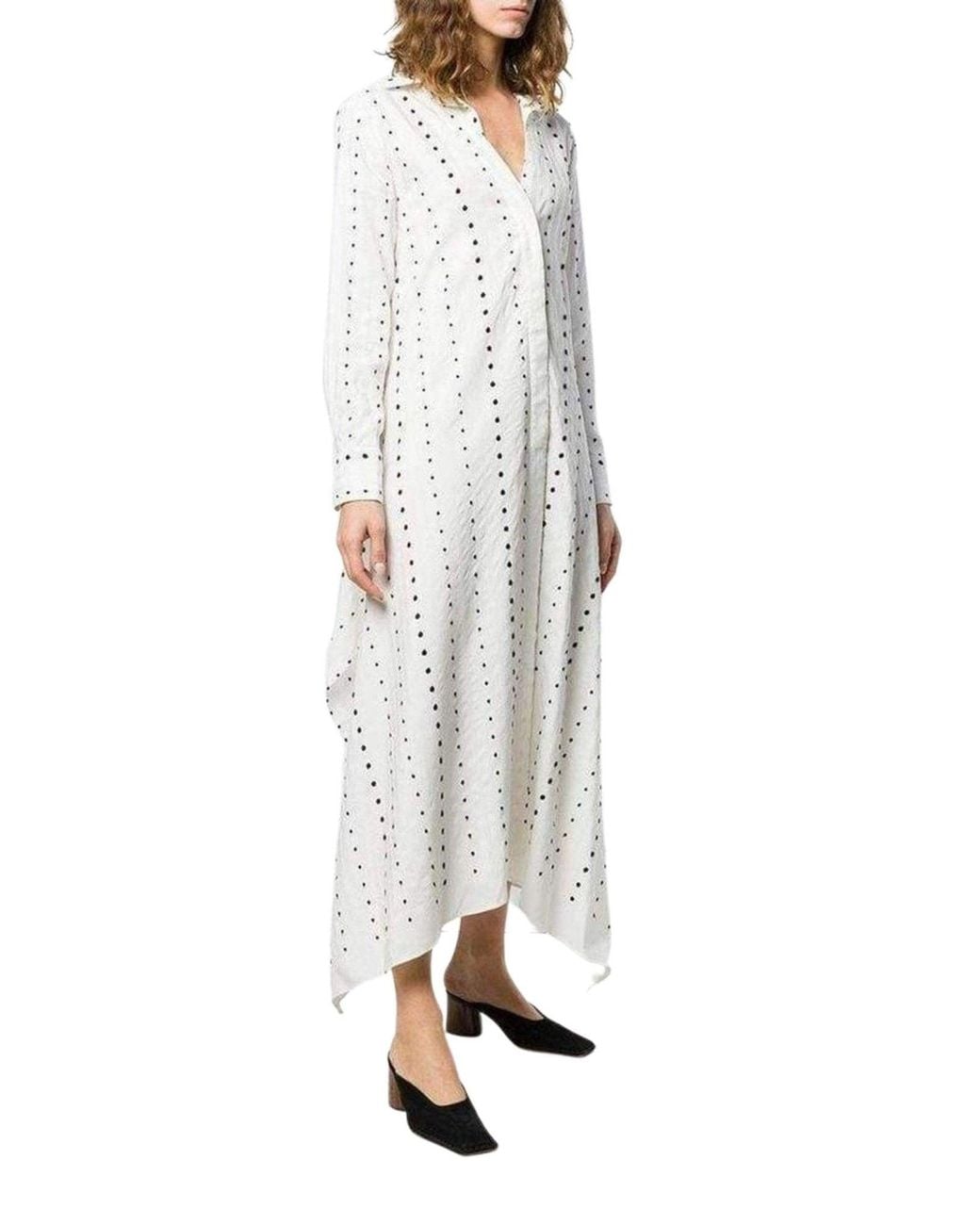 Jacquemus White La Djellaba Dot Maxi Dress