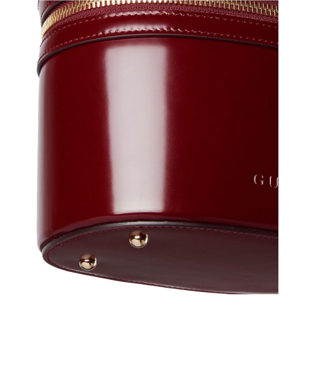 Gucci Red Burgundy Bamboo Handle Leather Bucket Bag