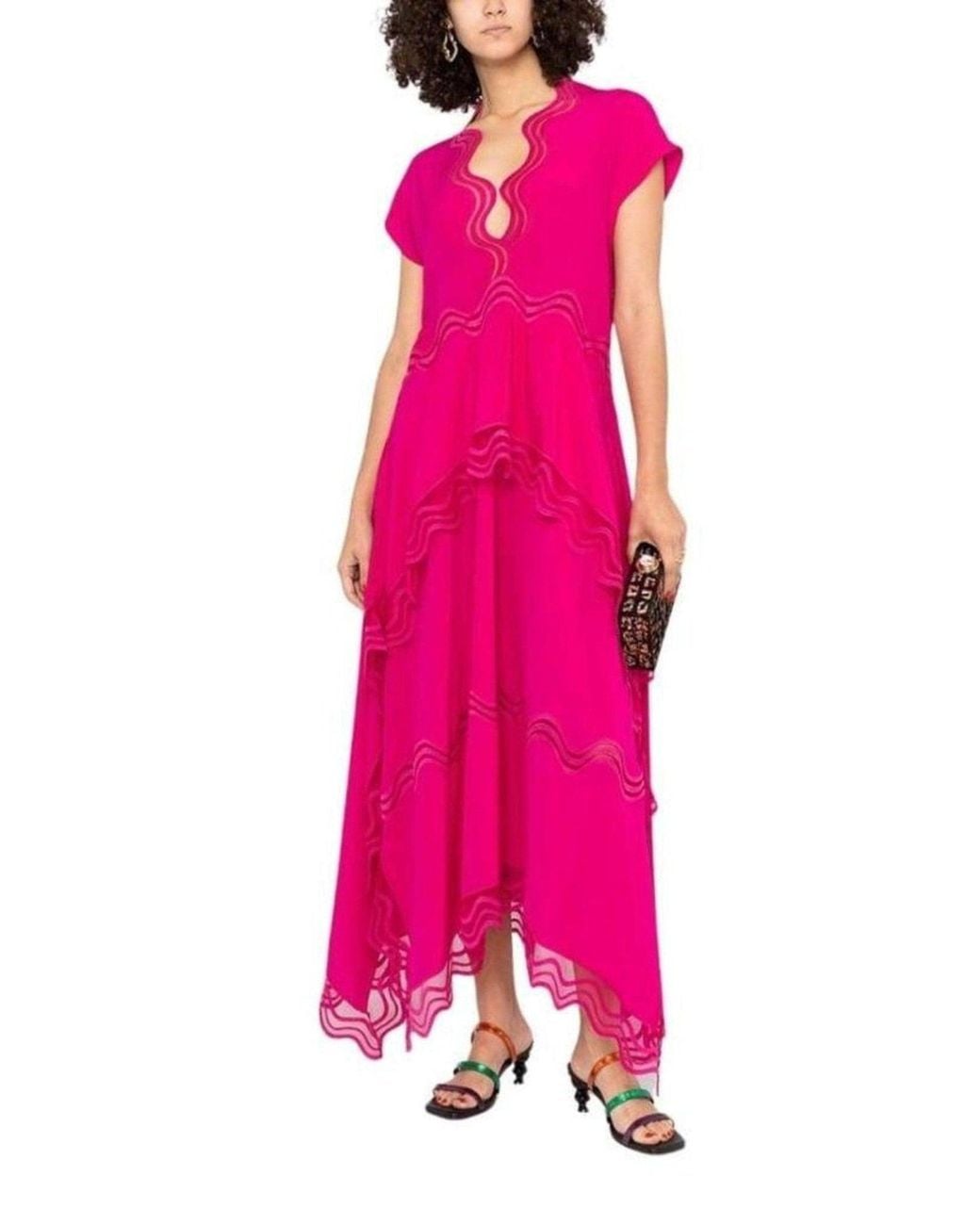 Stella McCartney Pink Orla Silk Dress In