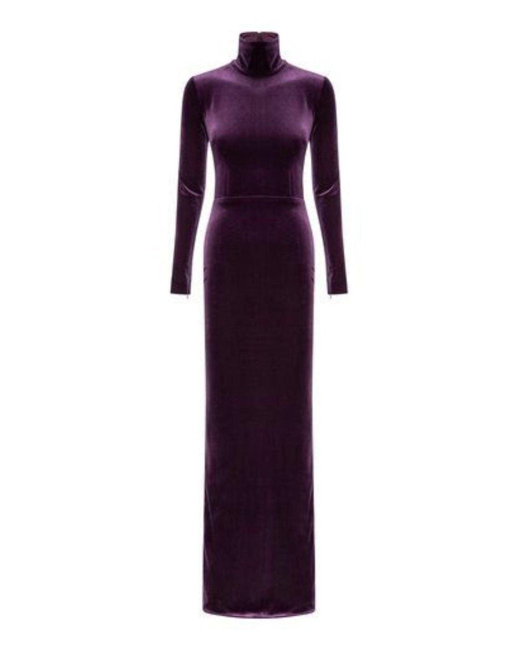Alex Perry Purple Tierney Blueberry Velvet Column Gown