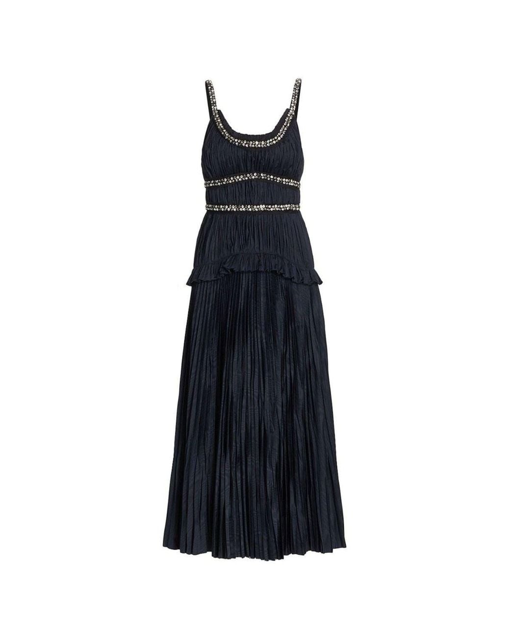 Jason Wu Blue Crystal-beaded Moire Taffeta Midi Dress