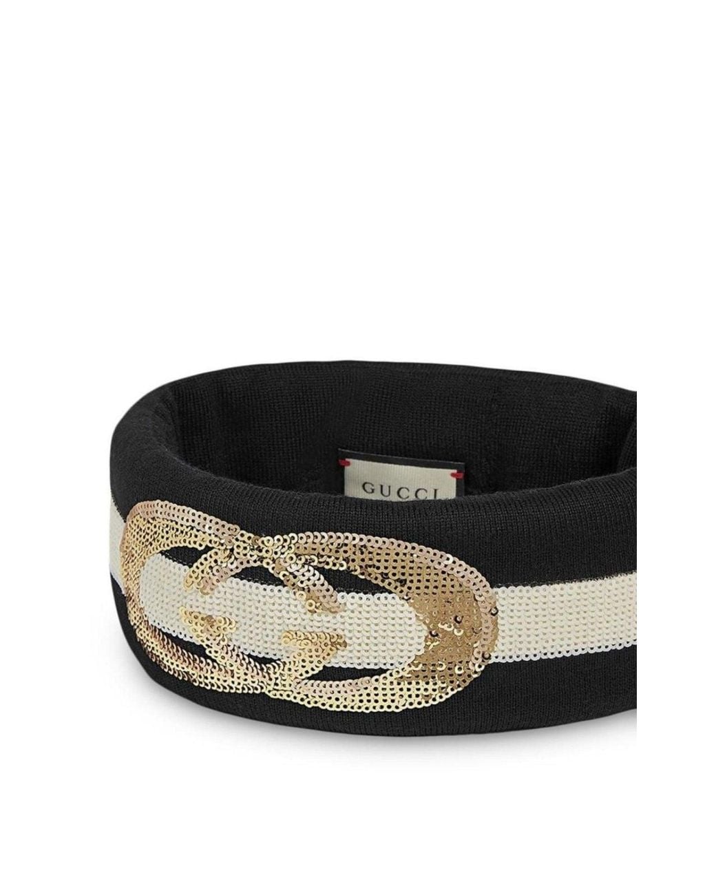 Gucci Black Wool Interlocking G Headband