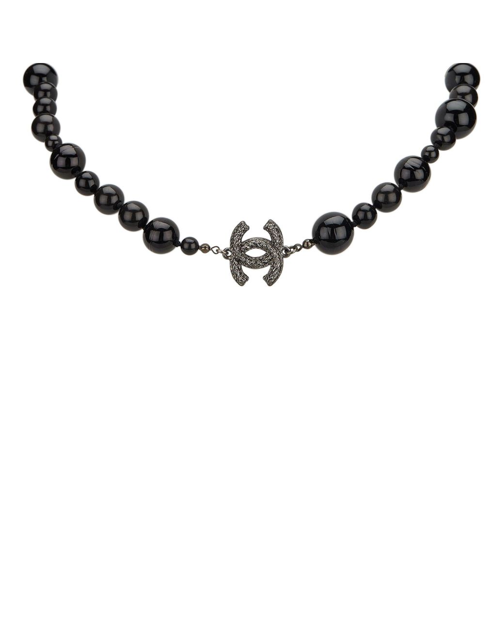 Chanel \\n Black Pearl Necklace | Lyst