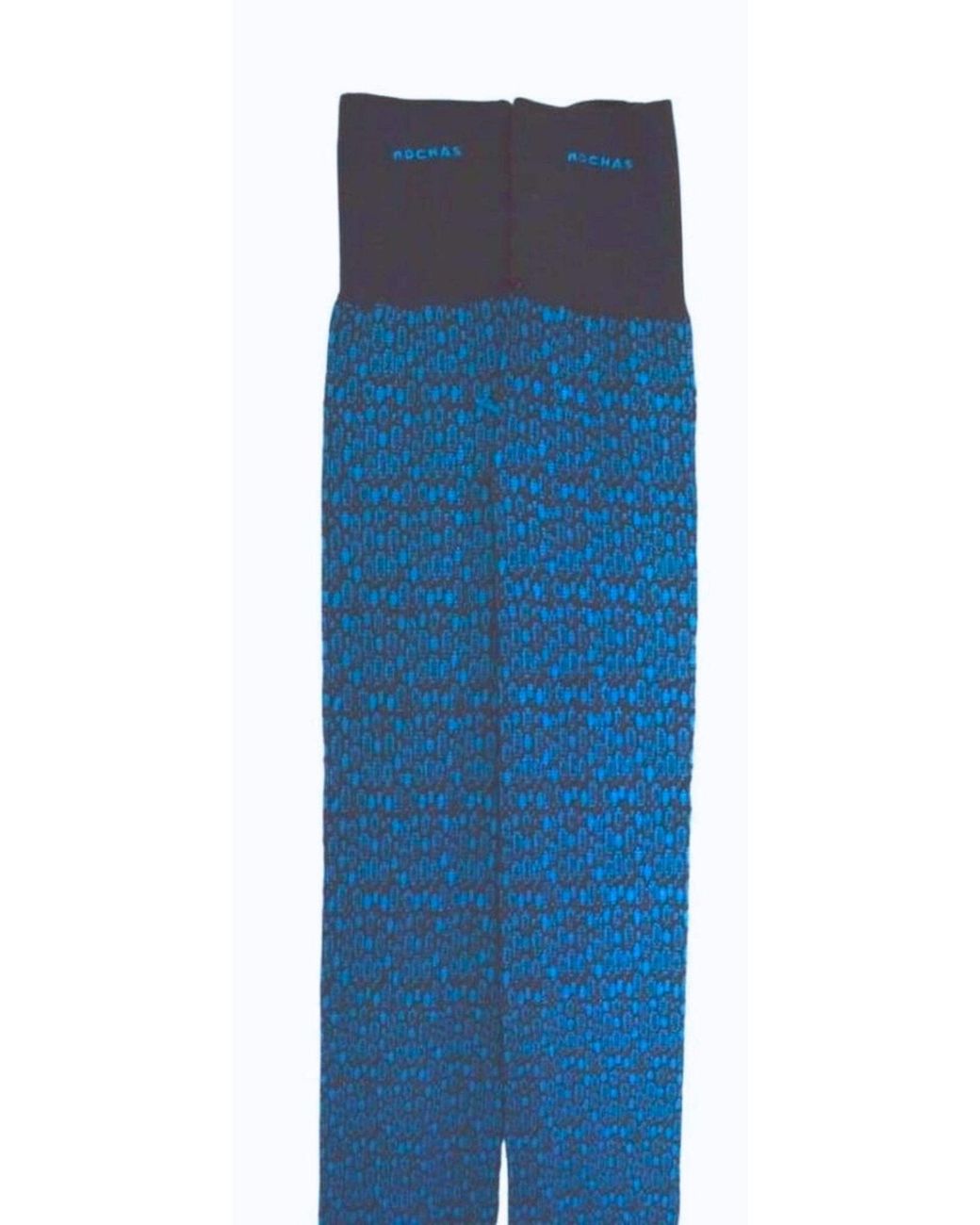 Rochas Blue Merino Wool Luxurious Logo Stockings