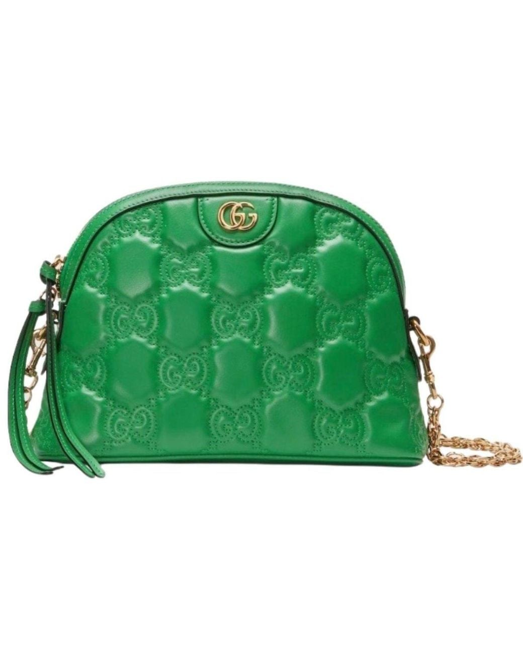 Gucci Green GG Matelassé Zipped Shoulder Bag
