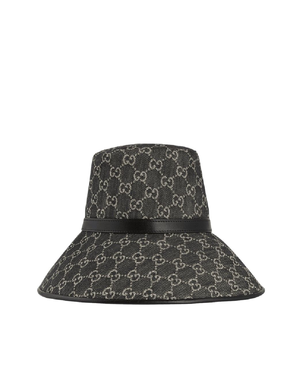 Gucci Black Denim Wide Brim Hat | Lyst