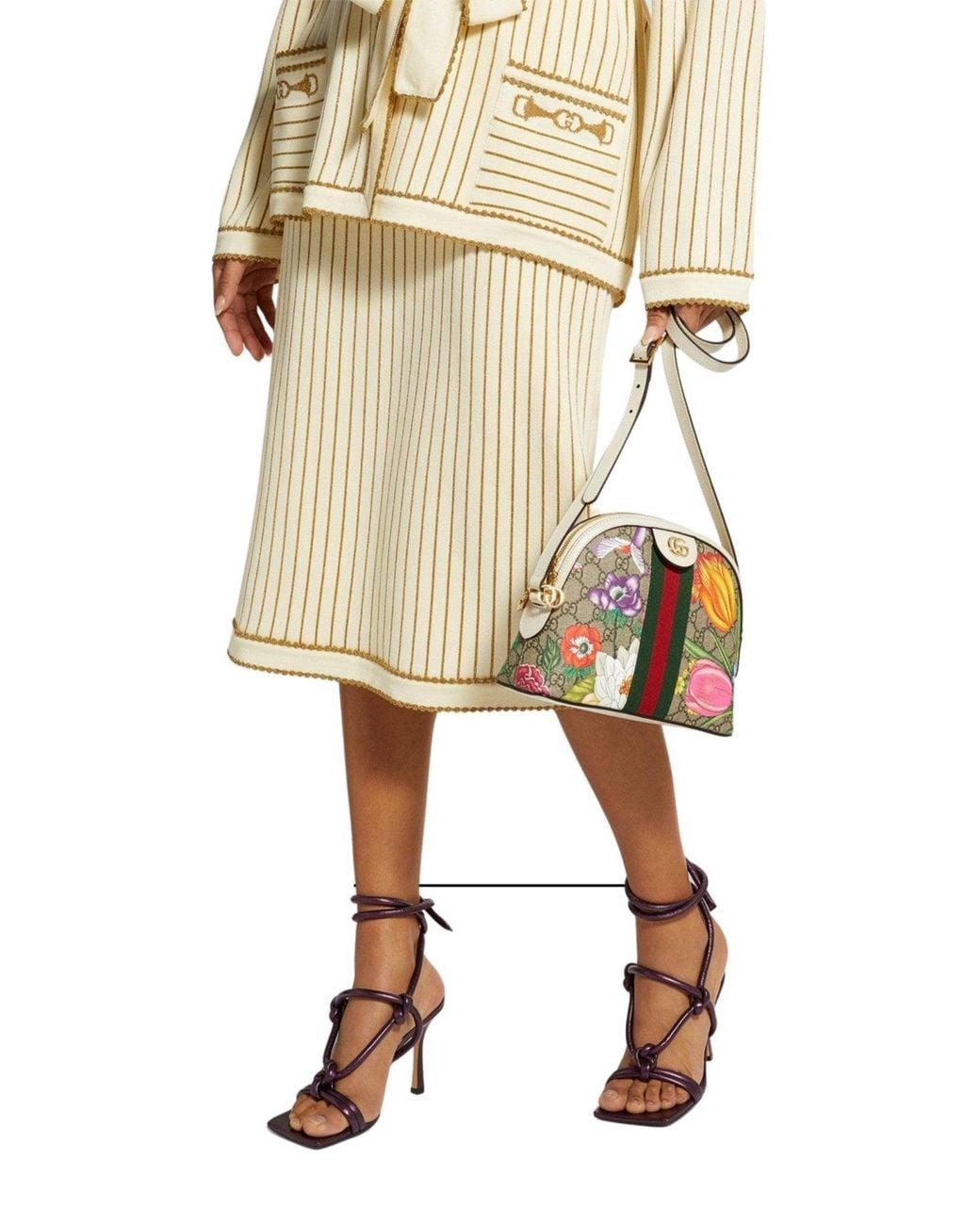Gucci White Small Ophidia Flora Shoulder Bag It