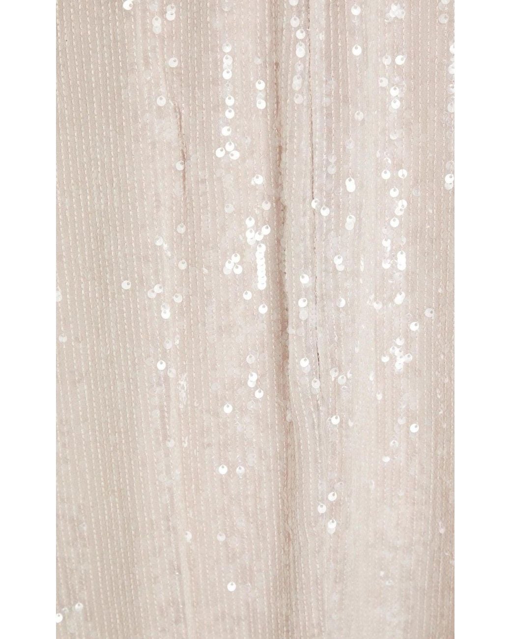 Erdem White Denise Crystal Embellished Sequin Midi Dress