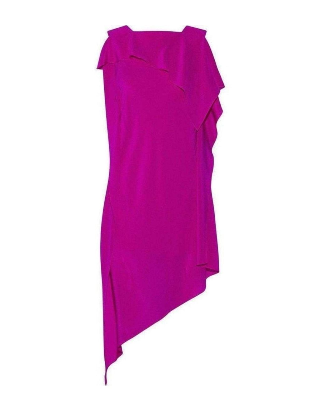 Acne Pink Barrow Asymmetric Silk Crepe De Chine Dress