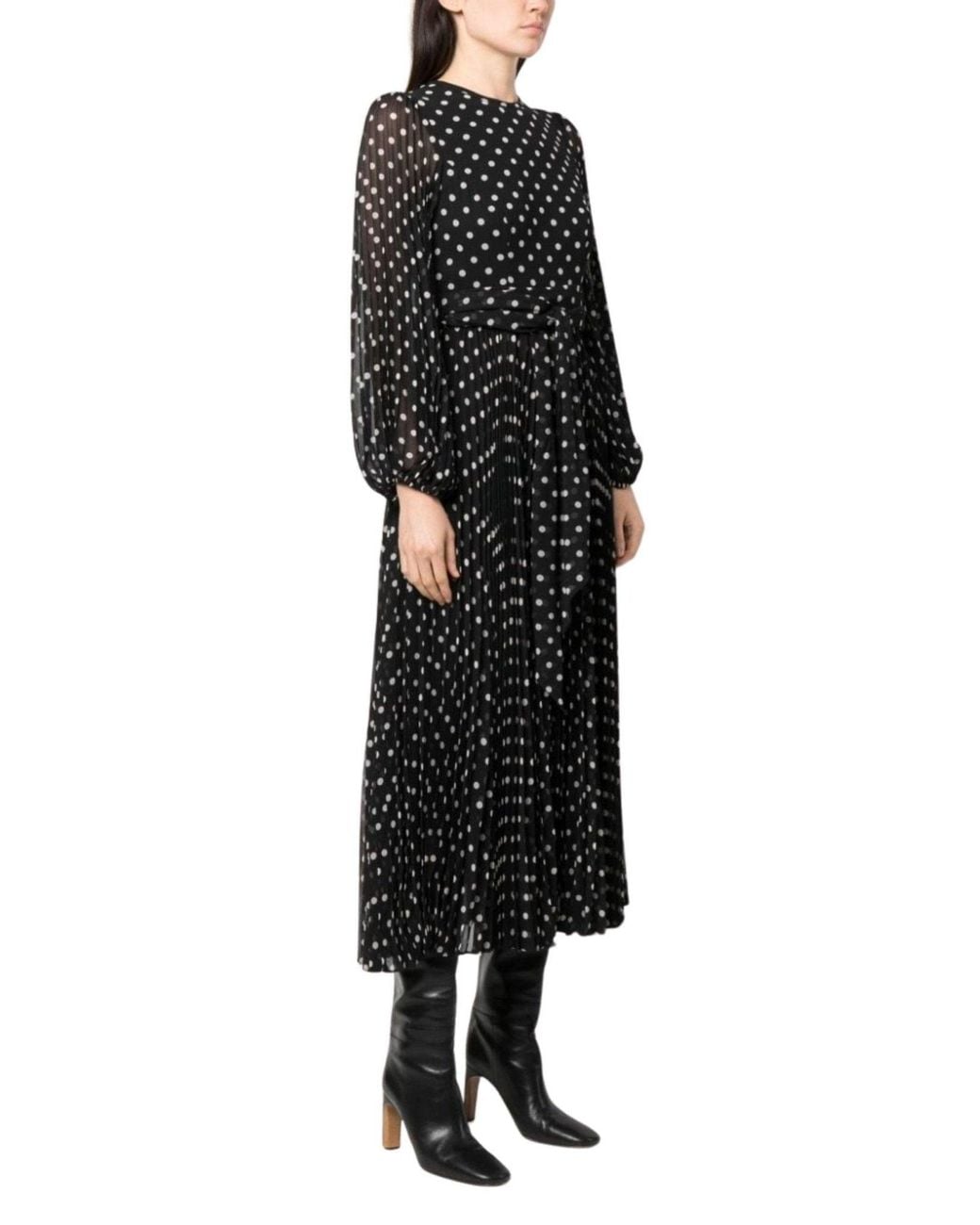 Zimmermann Polka Dot-print Pleated Dress in Black | Lyst Zimmermann Polka Dot-print Pleated Dress in Black | Lyst