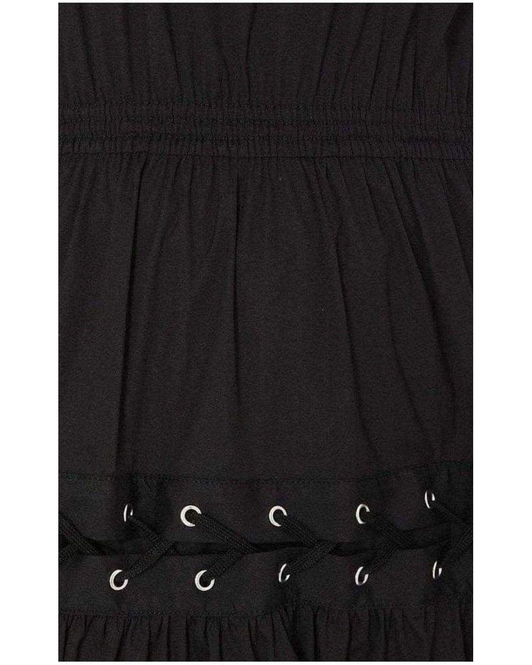 Jean Paul Gaultier Lace Up Panel Black Cotton Dress