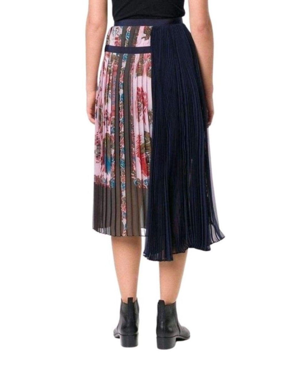 Sacai Multicolor Printed Pleat Skirt