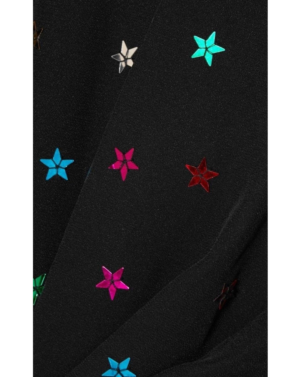 The Attico Black Gathered Sequin-embellished Crepe De Chine Mini Dress