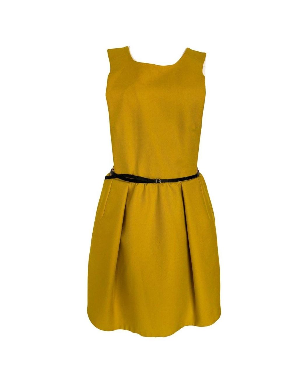 Carven Yellow Open Back Pinafore Dress