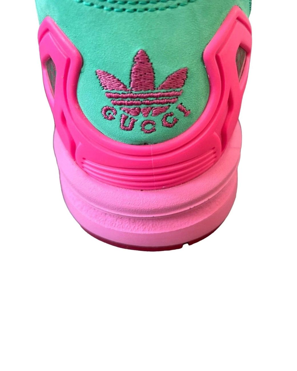 Gucci X Adidas Zx 8000 Two-tone Pink Suede Sneakers