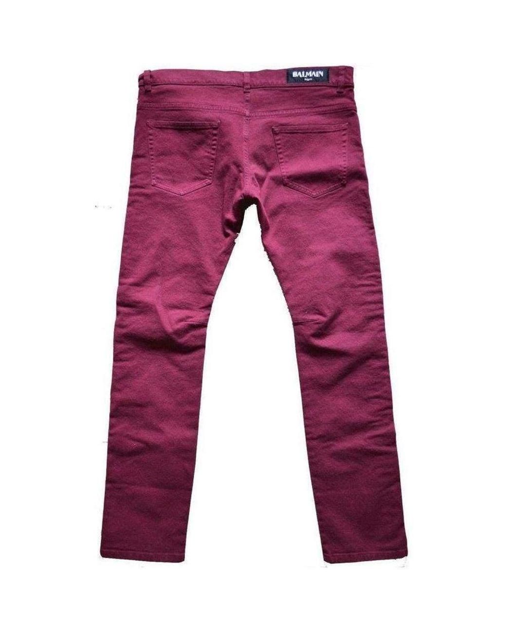 burgundy stretch jeans