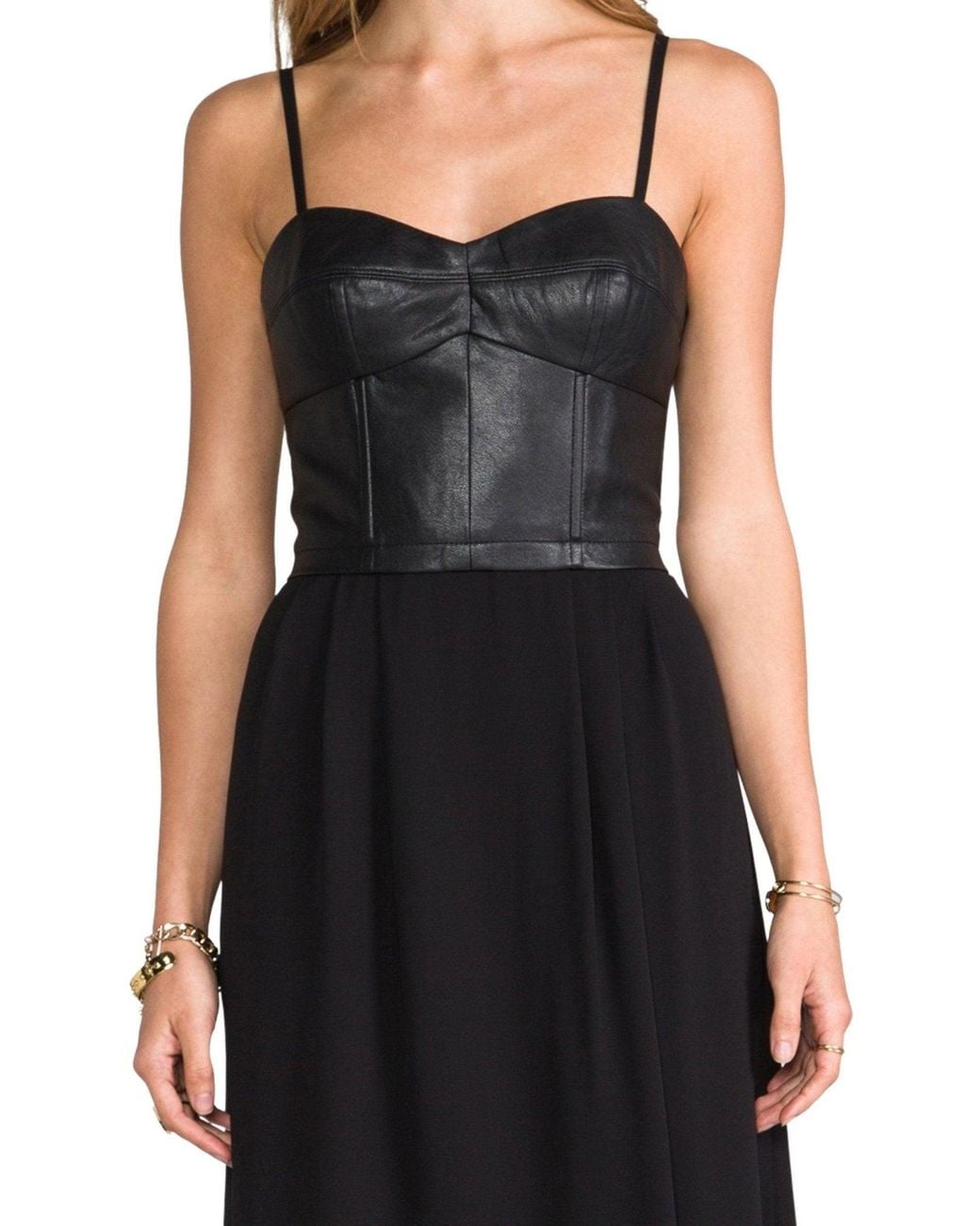 BCBGMAXAZRIA Black Leandra Bustier Draped Dress