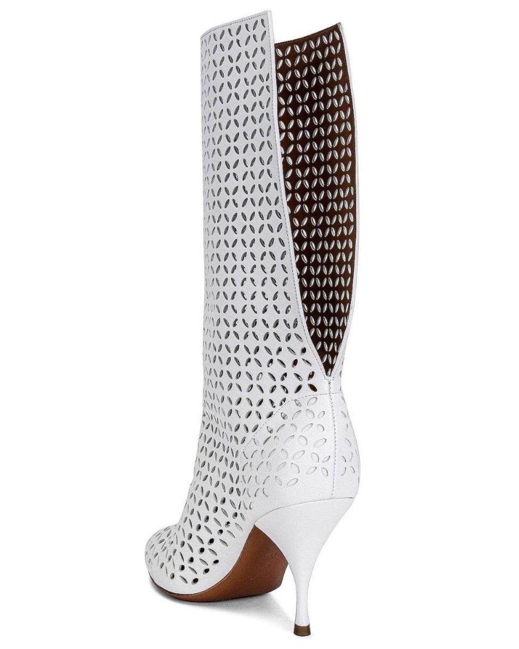 Alaïa Multicolor Petal Perforated Knee Boots
