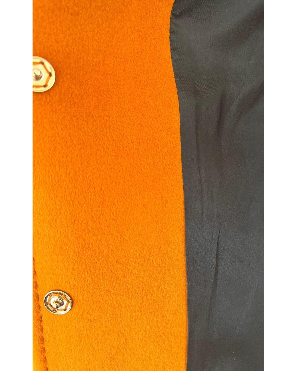 Cult Moda Orange Belted Wool Blend Coat