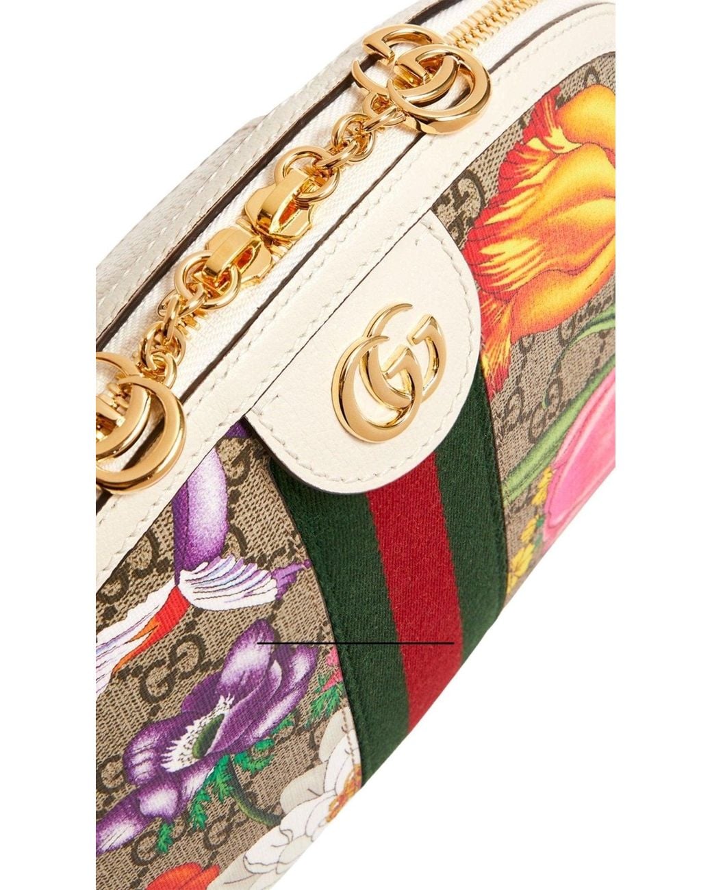 Gucci White Small Ophidia Flora Shoulder Bag It