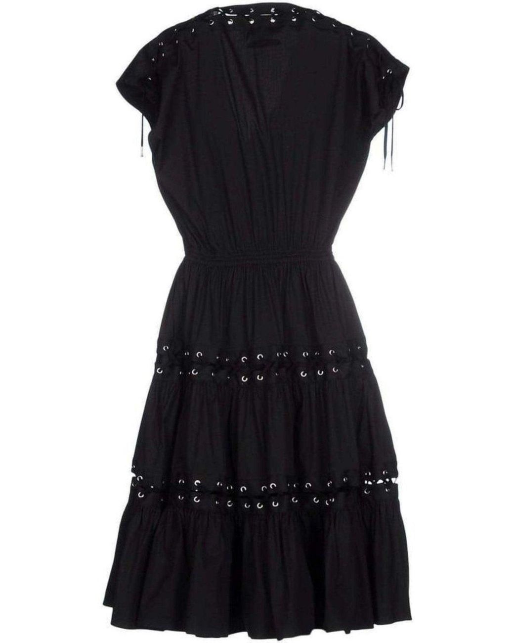 Jean Paul Gaultier Lace Up Panel Black Cotton Dress