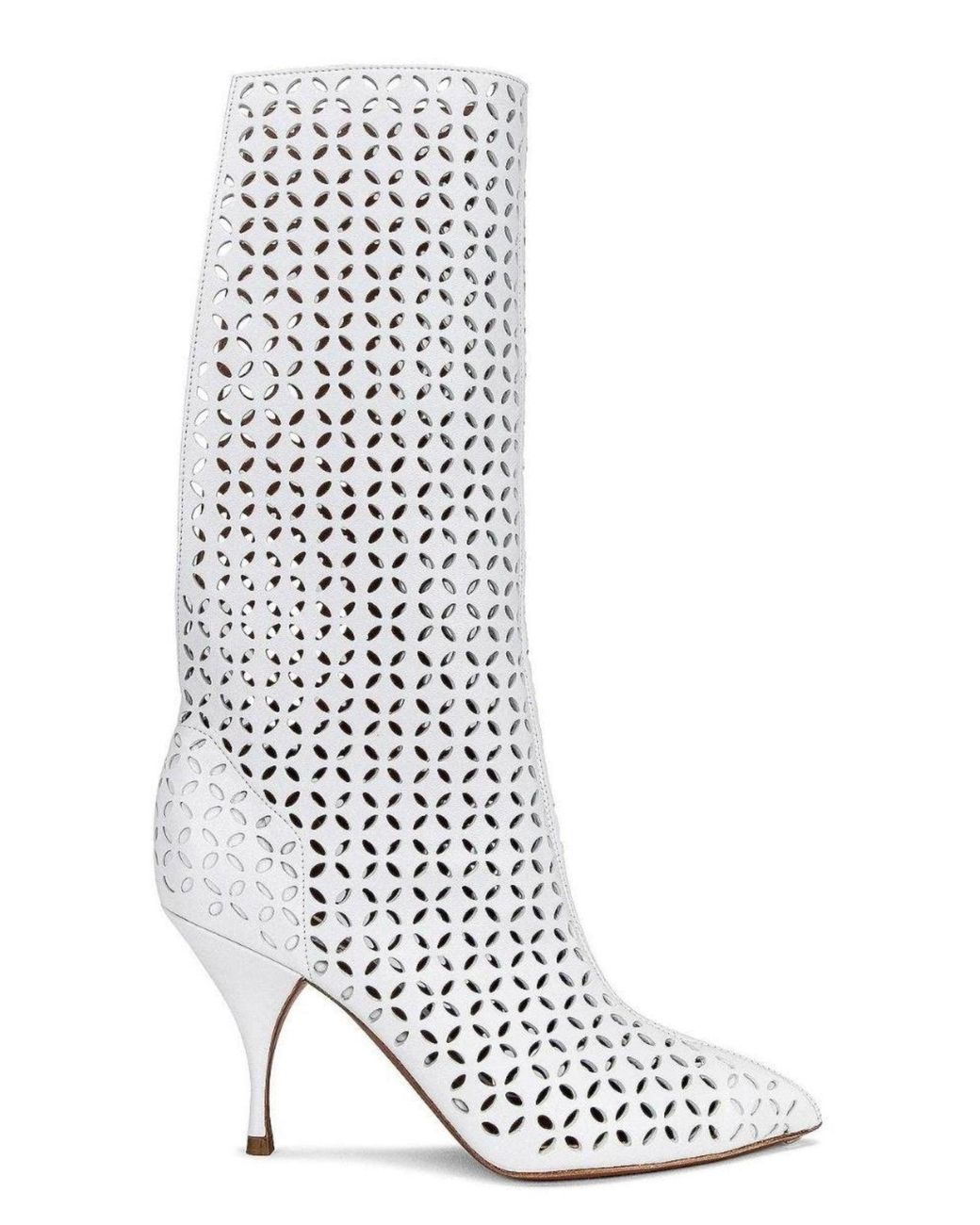 Alaïa Multicolor Petal Perforated Knee Boots
