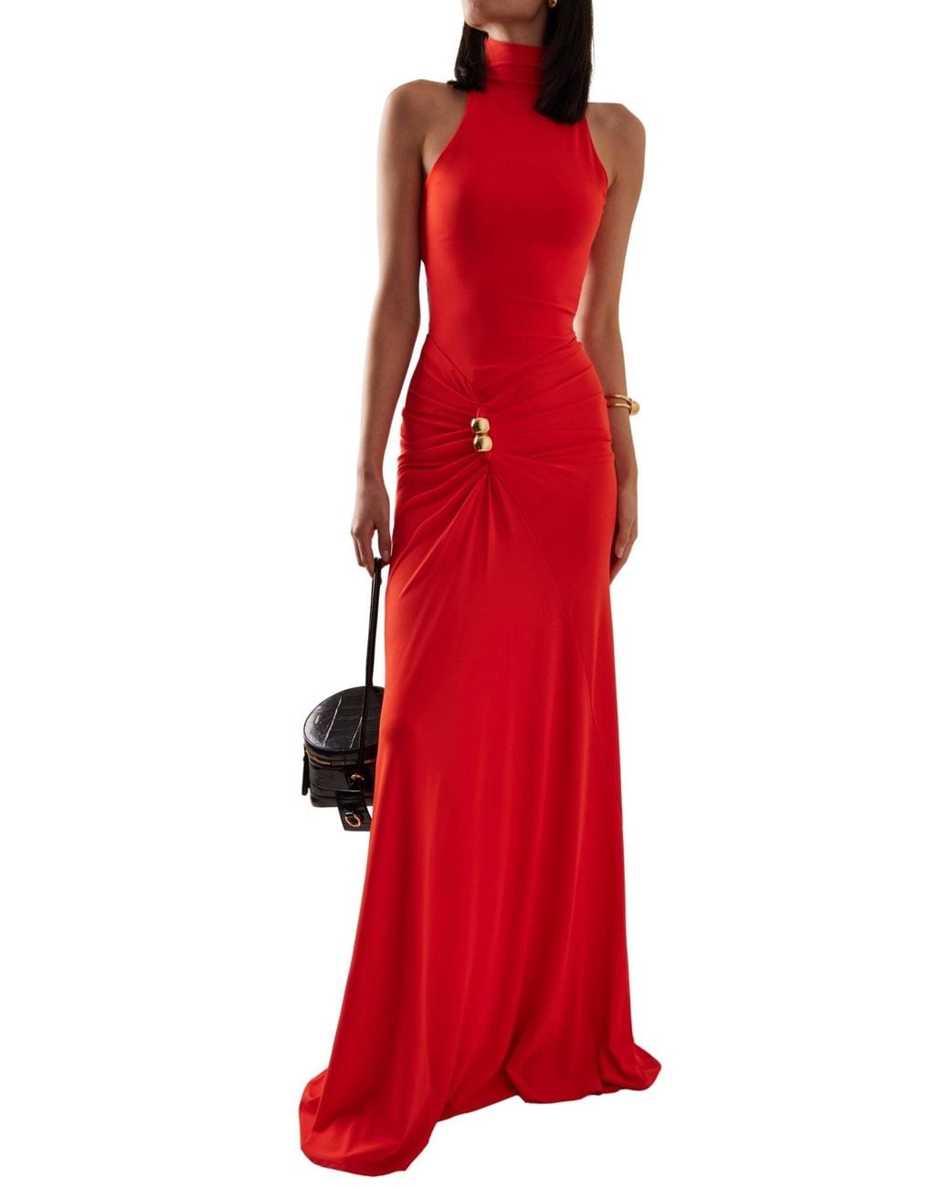 Silvia Tcherassi Frances Cutout Gathered Jersey Gown