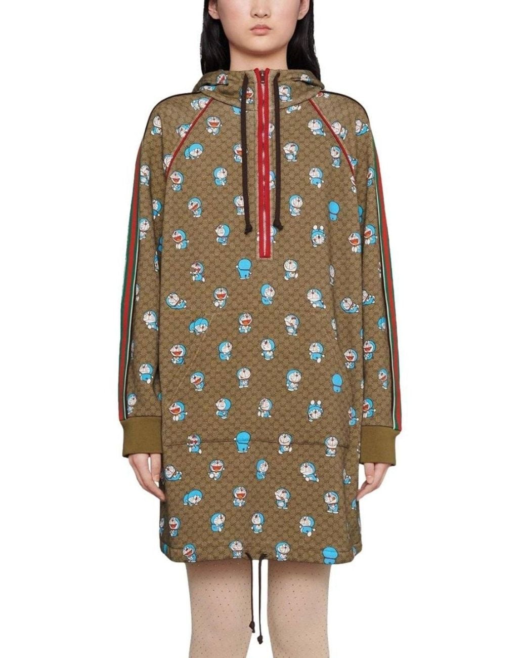 Gucci Green X Doraemon GG Supreme Cotton Dress