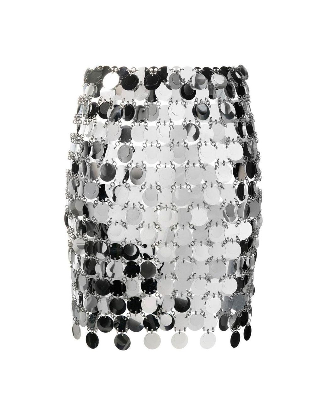 Rabanne Gray Mirror-effect Mini Skirt