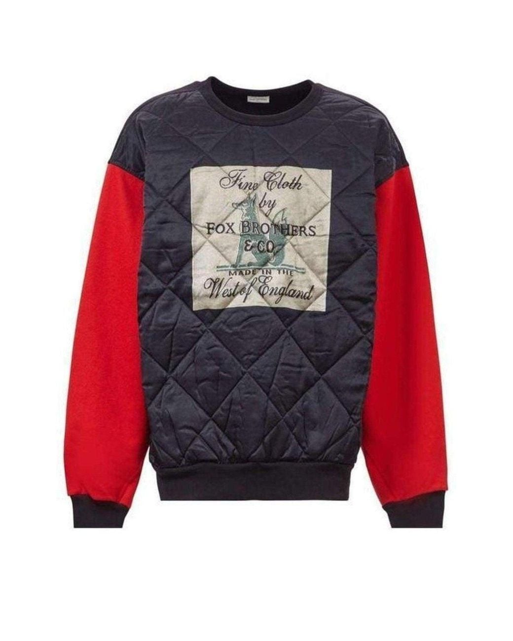 Dries Van Noten Red Fox Brothers Quilted Cotton Sweatshirt for men