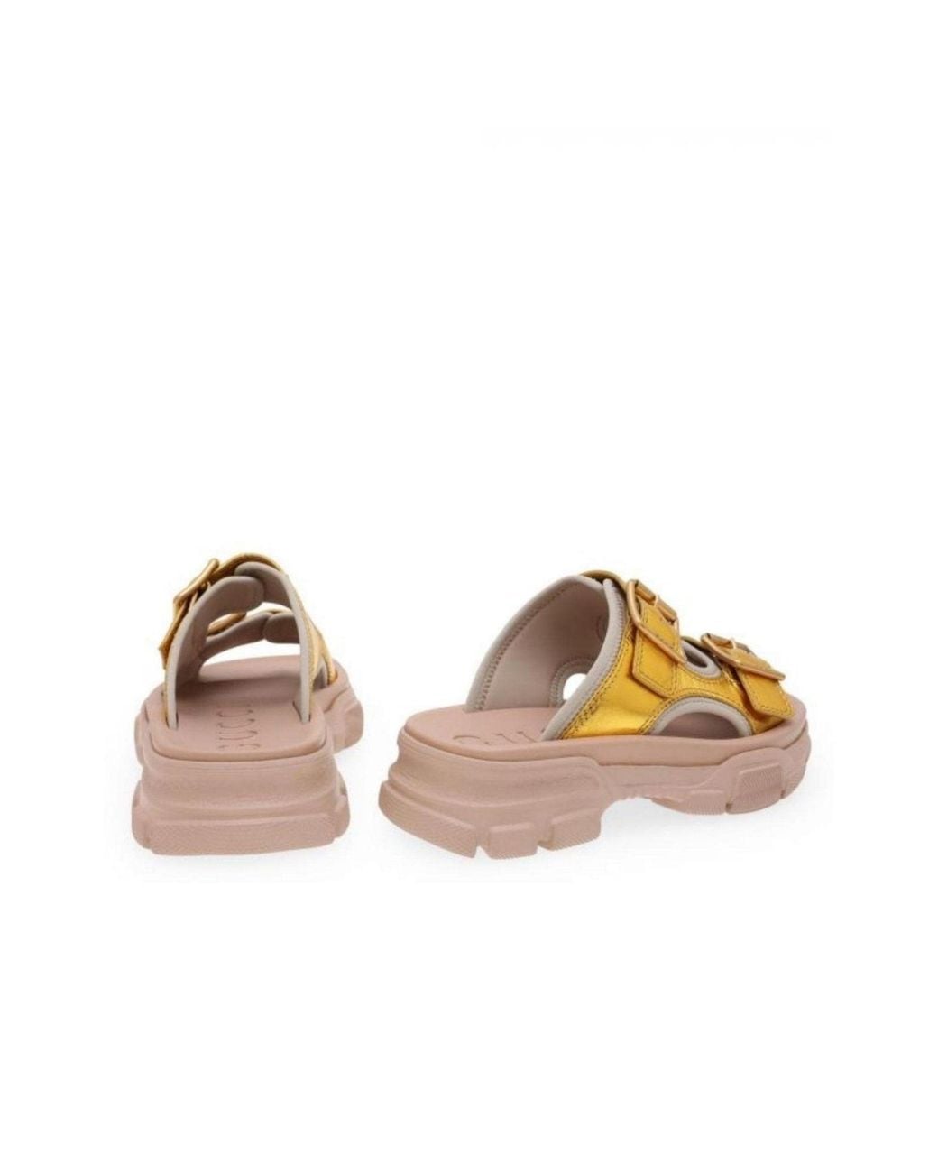 Gucci Multicolor Leather Chunky Slide Sandals