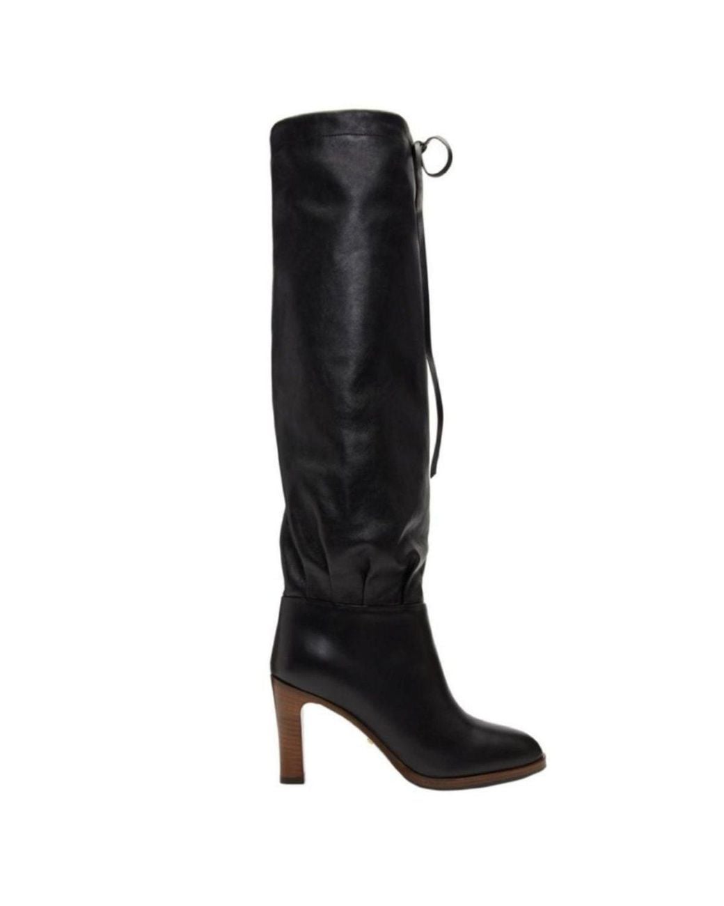 Gucci Black Leather Mid-heel Boot