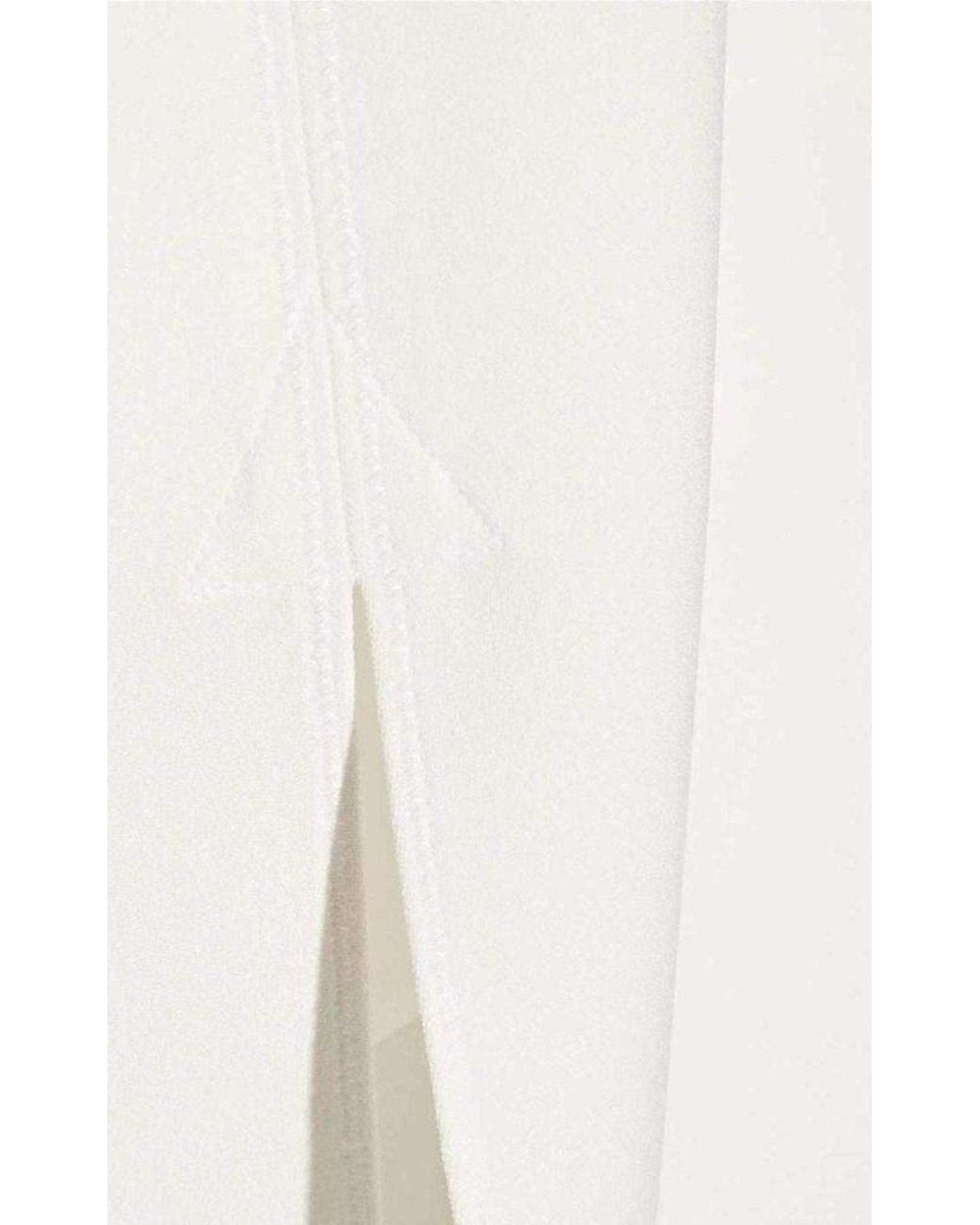 Chloé White Crepe Slit Knee Length Skirt
