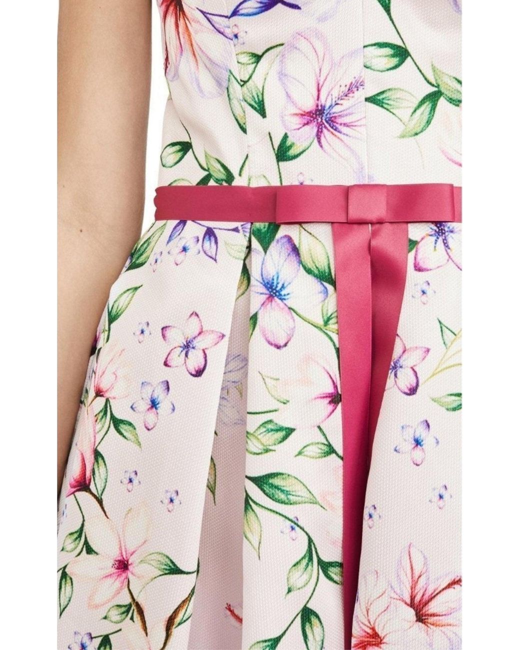 Marchesa White Strapless Printed Mikado Corseted Gown