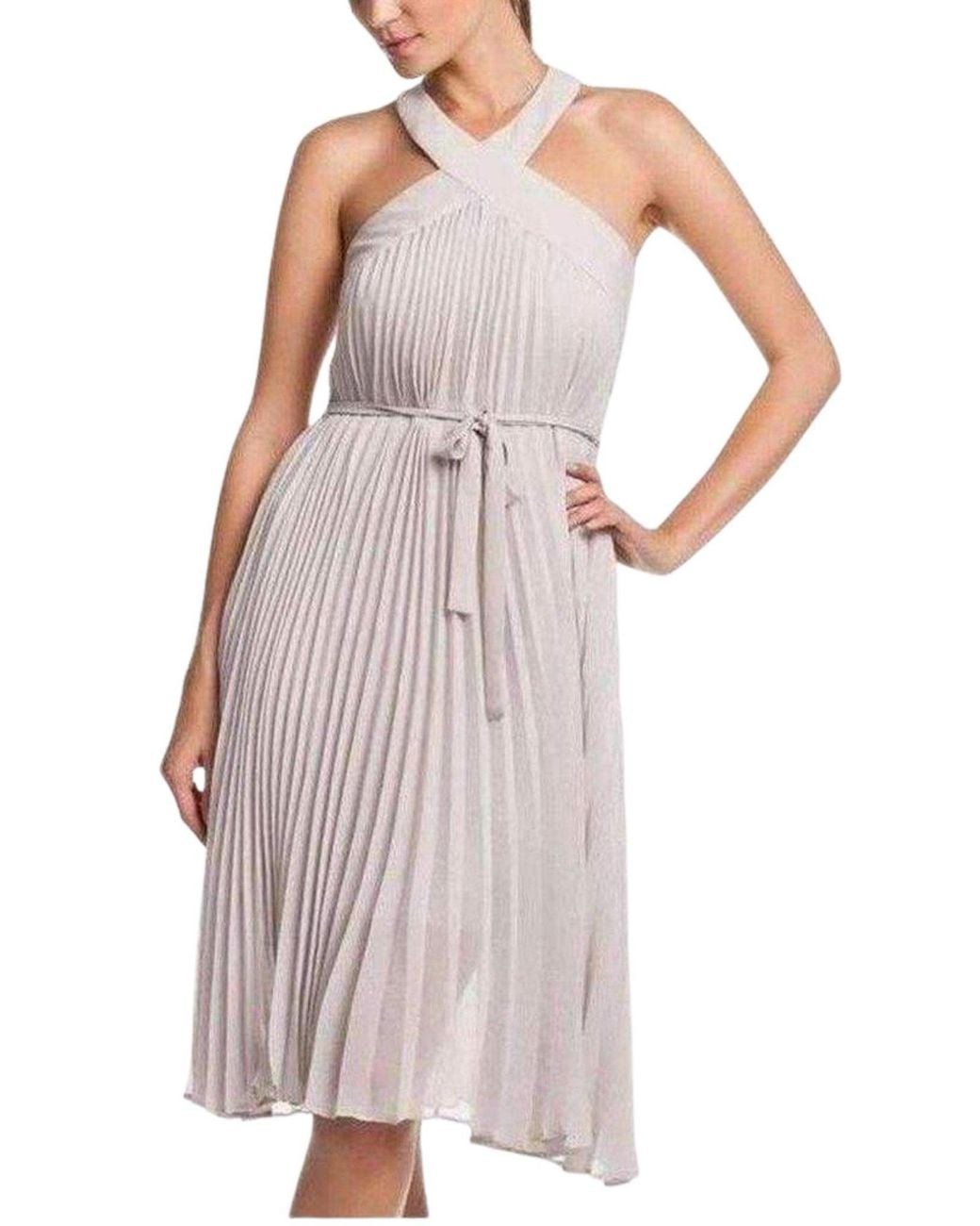 BCBGMAXAZRIA Natural Eloise Pleated Cocktail Dress