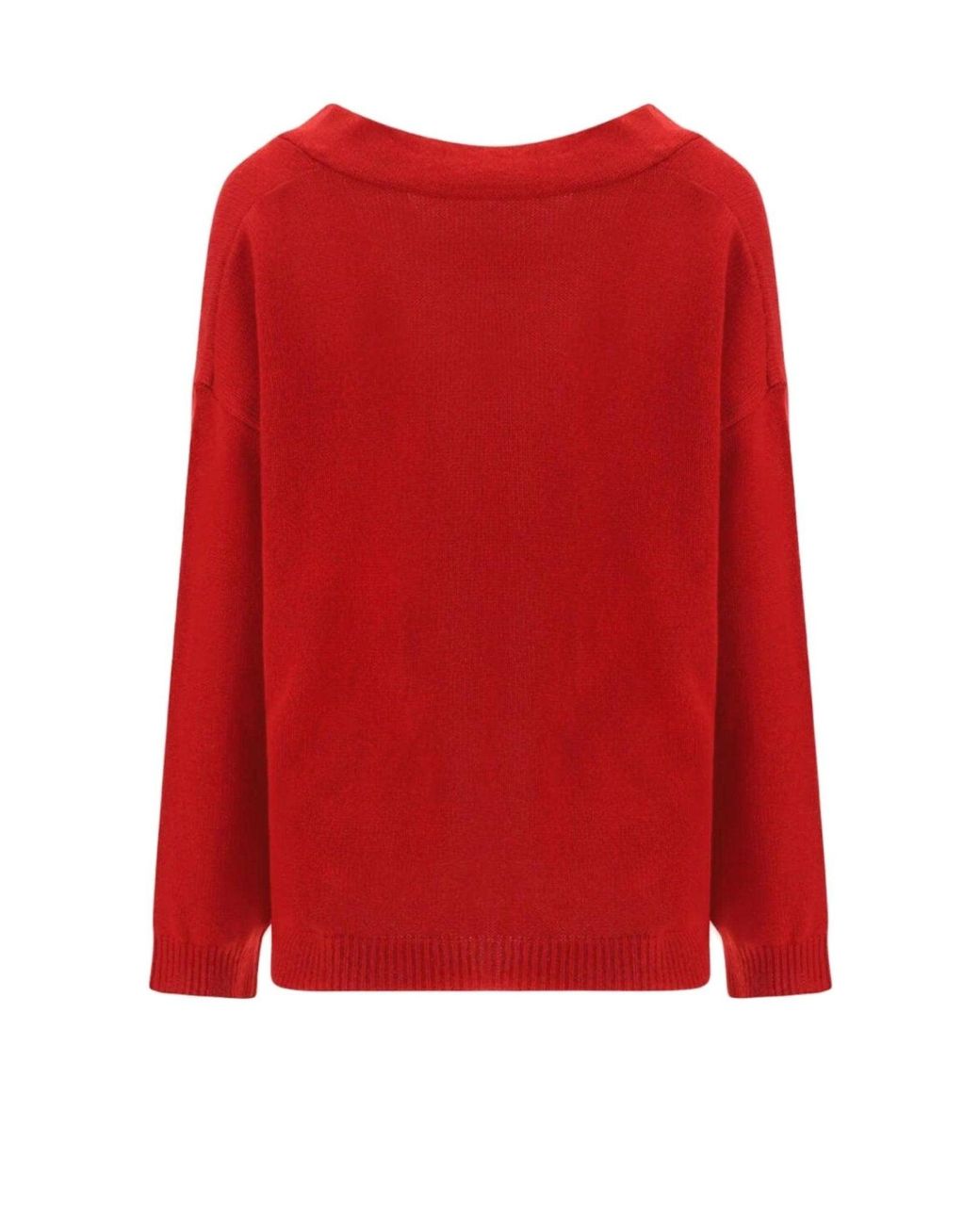 Valentino Red Cashmere Cowl Neck Jumper