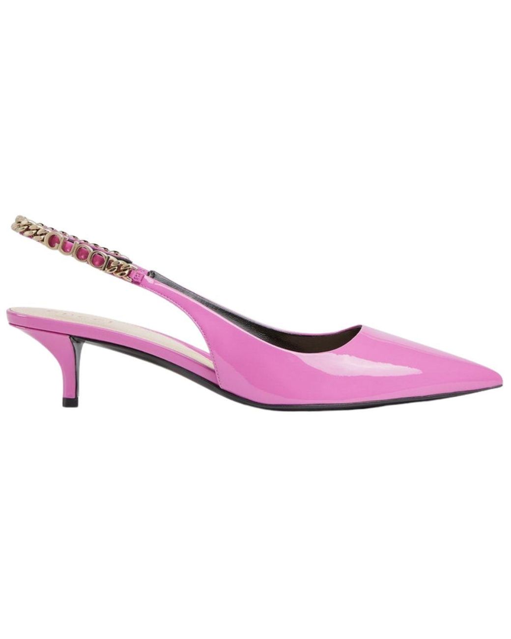 Gucci Pink Signoria Patent Leather Slingback Pumps