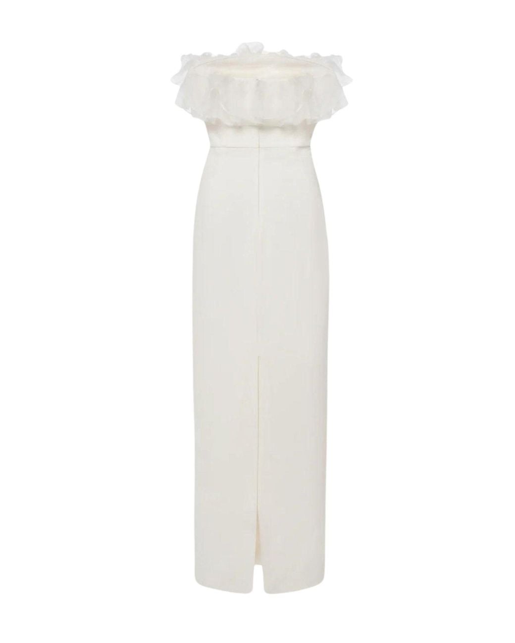 Alessandra Rich White Organza-trim Maxi Dress
