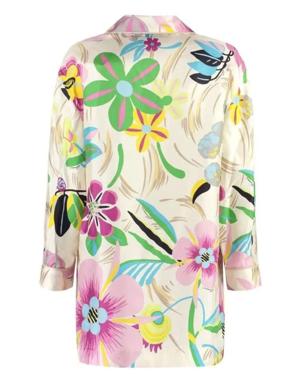 Gucci Green Floral Print Silk Oversized Shirt