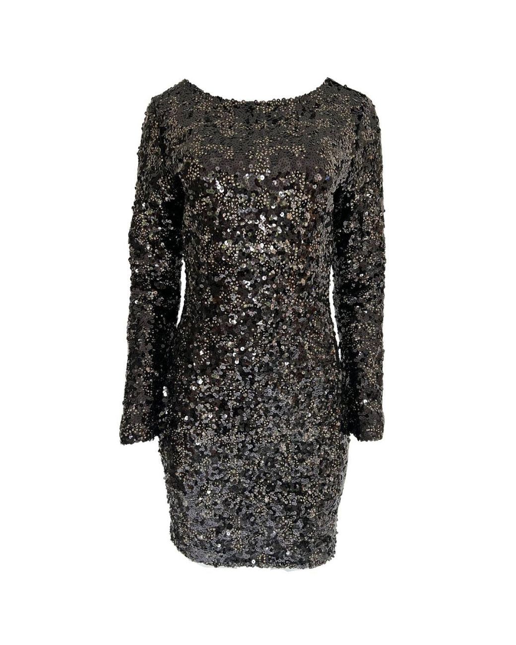 Soky & Soka Black Sequence Mini Dress With Open Back | Lyst