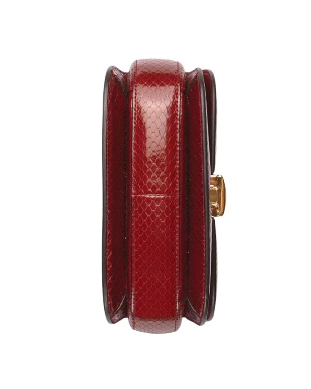 Gucci Red Sylvie 1969 Python Mini Shoulder Bag