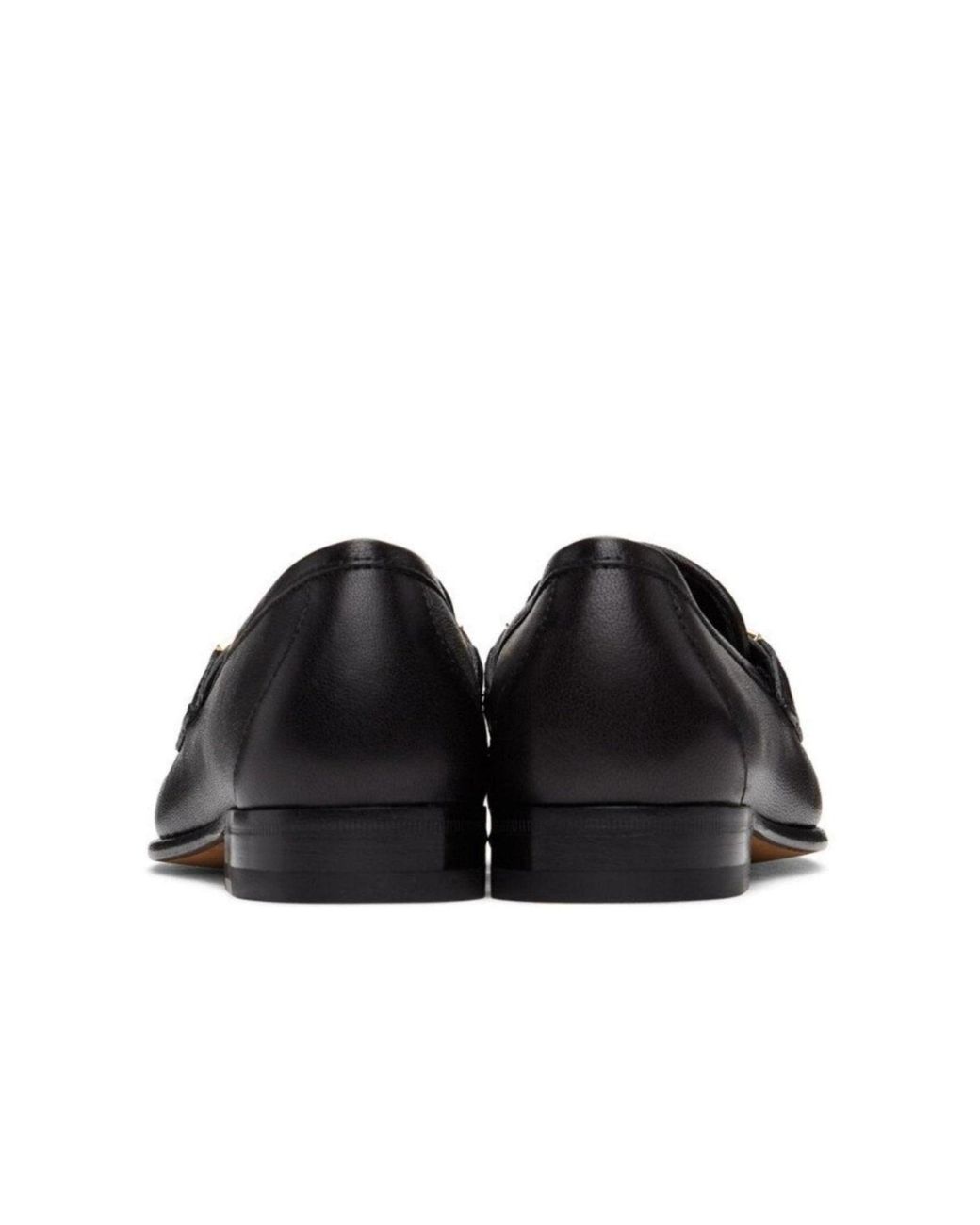 Gucci Black Leather Sylvie Chain Loafers