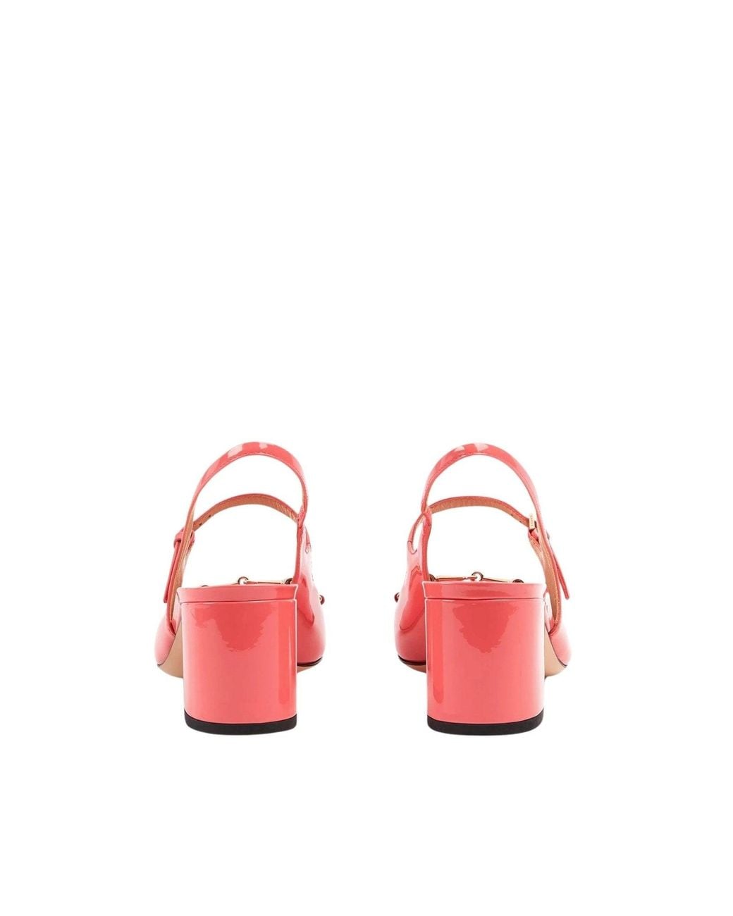 Gucci Pink Horsebit 55 Patent Leather Slingback Pumps