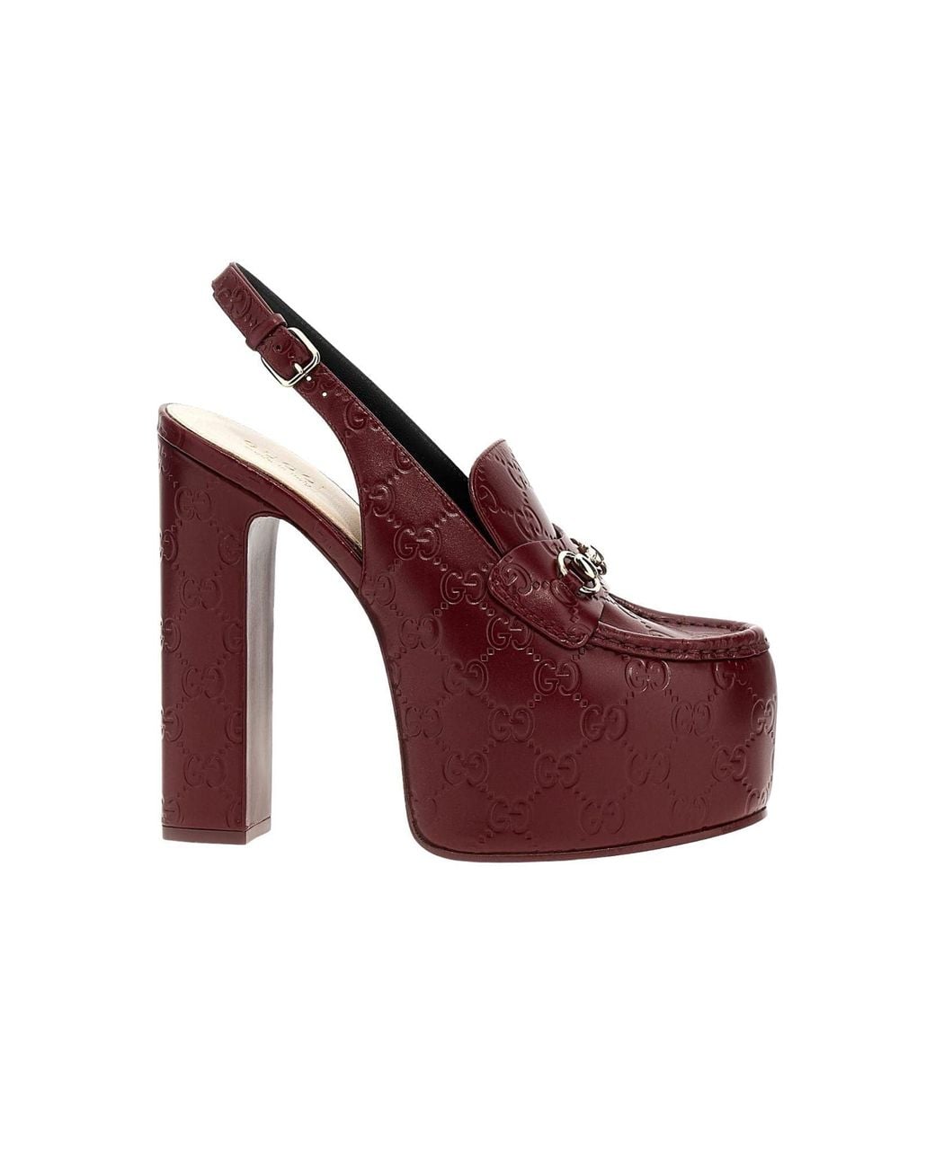 Gucci Red Ottavia GG Platform Pumps 145mm