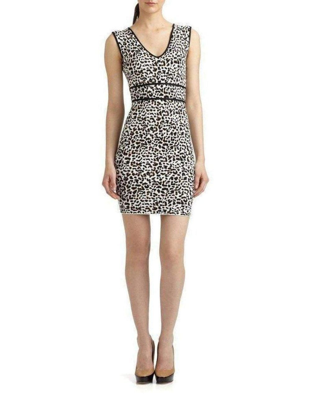 BCBGMAXAZRIA Brown Fancy Leopard Cocktail Dress