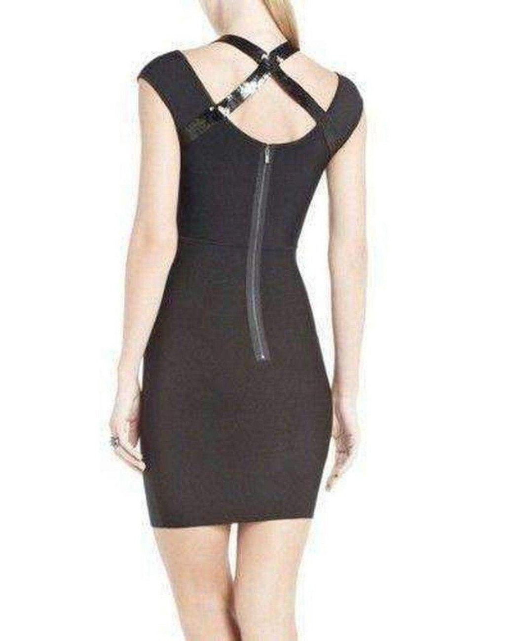 BCBGMAXAZRIA Black Karella Sequined Cocktail Dress